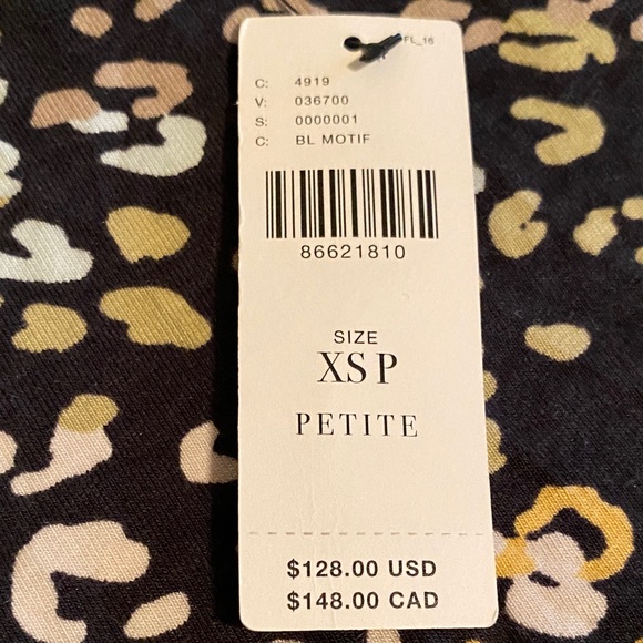 Anthropologie NWT Grey State Chiara Dress Diagonal Animal Print Midi size XS Pet - Picture 8 of 16